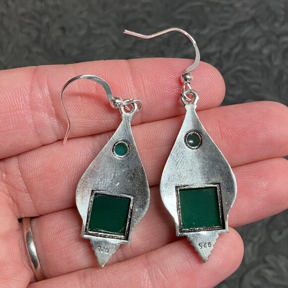 Green Chalcedony Earrings Stone Crystal Jewelry - Picture 5 of 5
